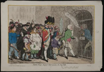Verkiezingstroepen brengen hun rekeningen naar de betaaltafel, 1788